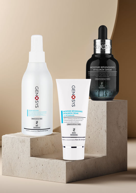 Coffret HYDRATATION Trio Snow booster + sérum Hyaluron + crème Hyaluron Genosys